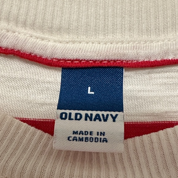 Old Navy Red and White Striped Midi Shift Dress - Picture 2 of 6